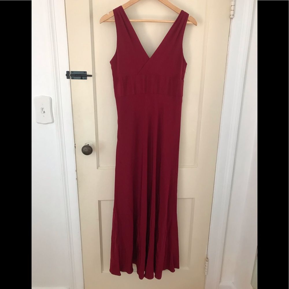 J Crew Cranberry Red Silk Evening Gown Size 12P